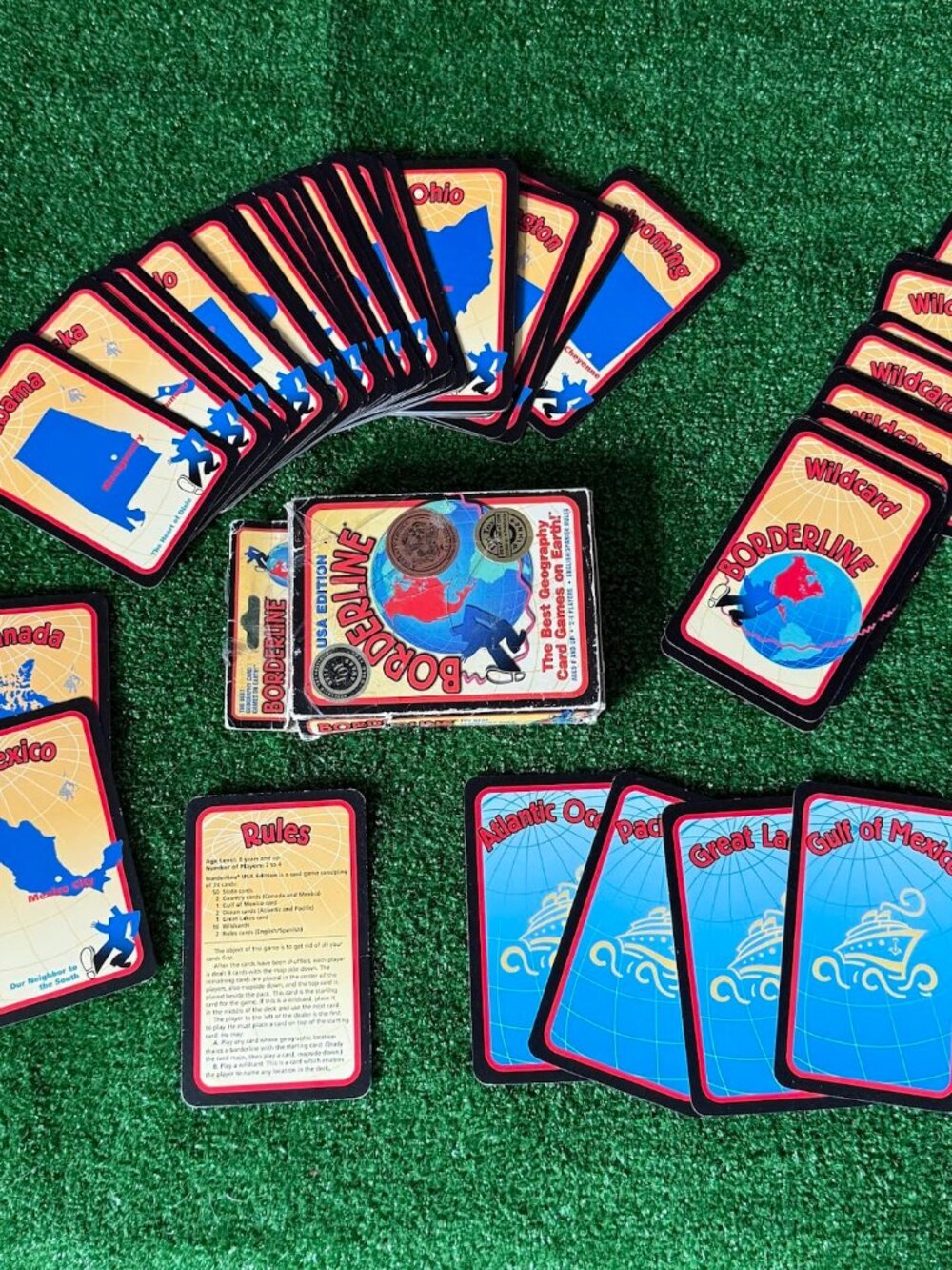Borderline USA Edition Geography Card Game Fun Educational Family Game Vintage